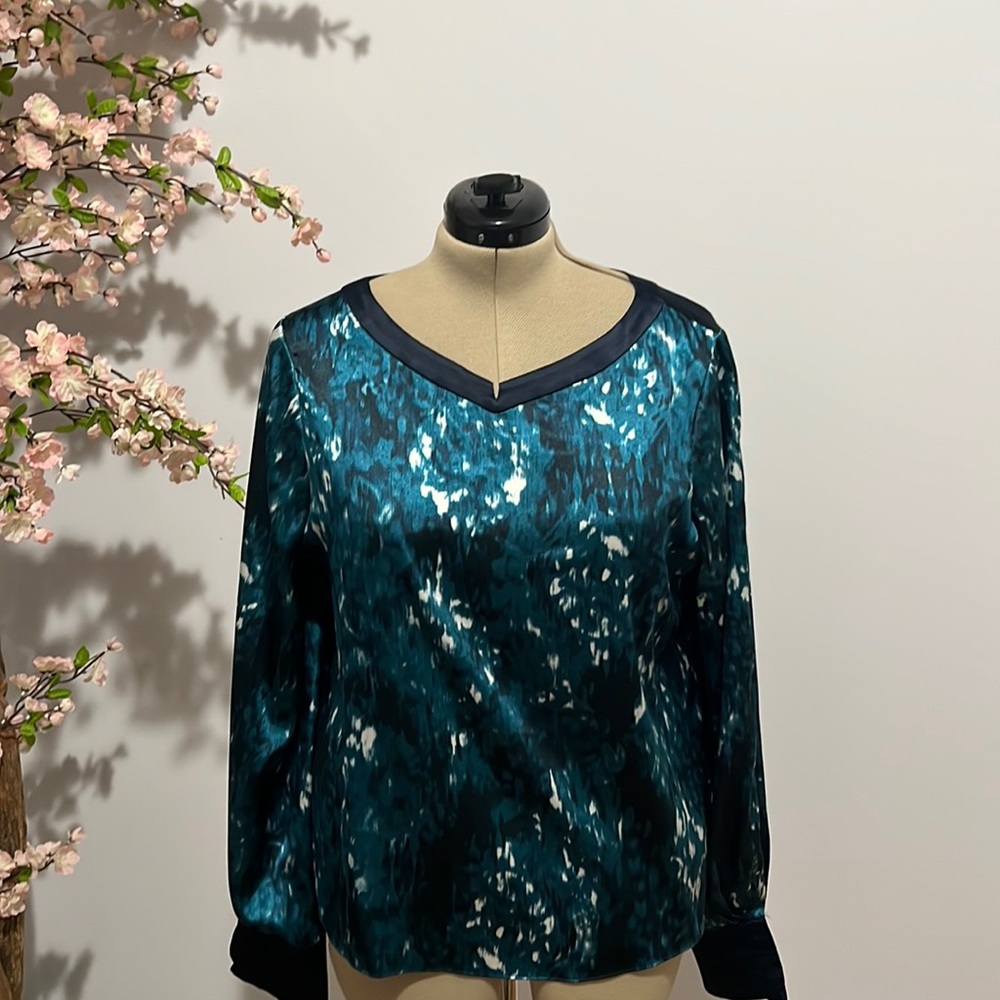 Blue long sleeve blouse